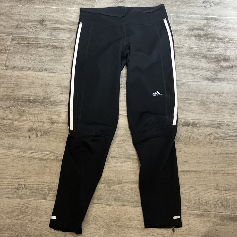 Adidas Pants Women's Sz S Climalite Athletic Running Leggings Reflective AF5003